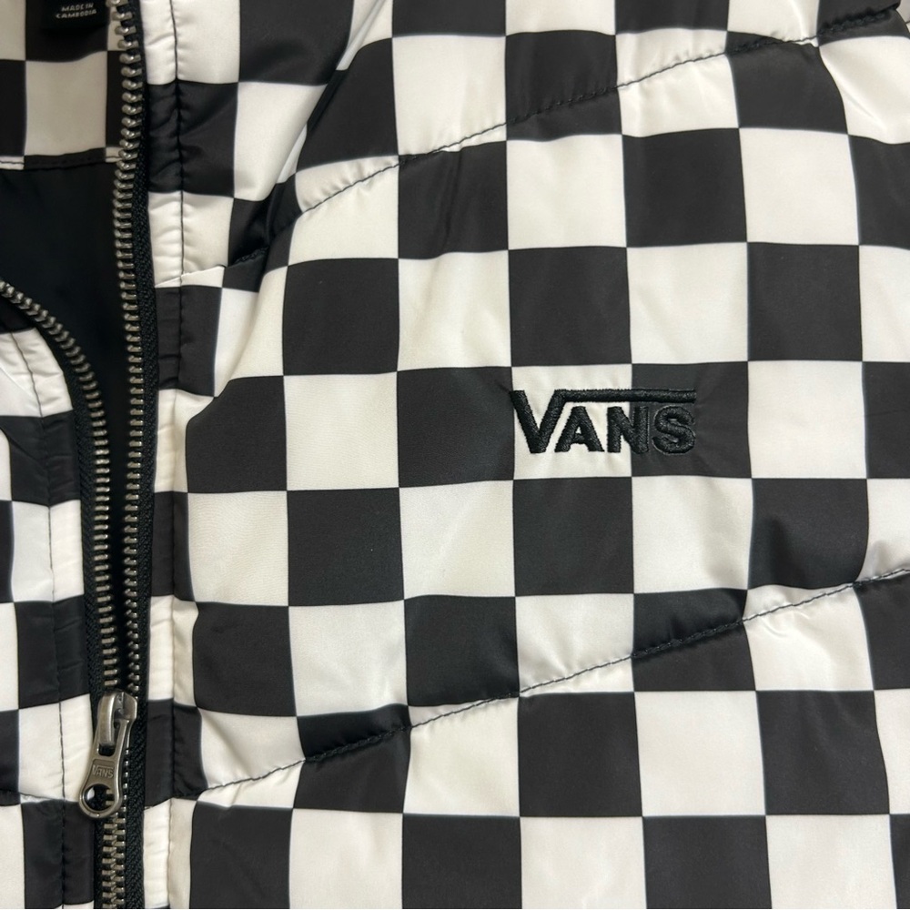 NWOT Vans Foundry Print MTE Black & White Checkerboard Print Puffer Jacket - Picture 16 of 16